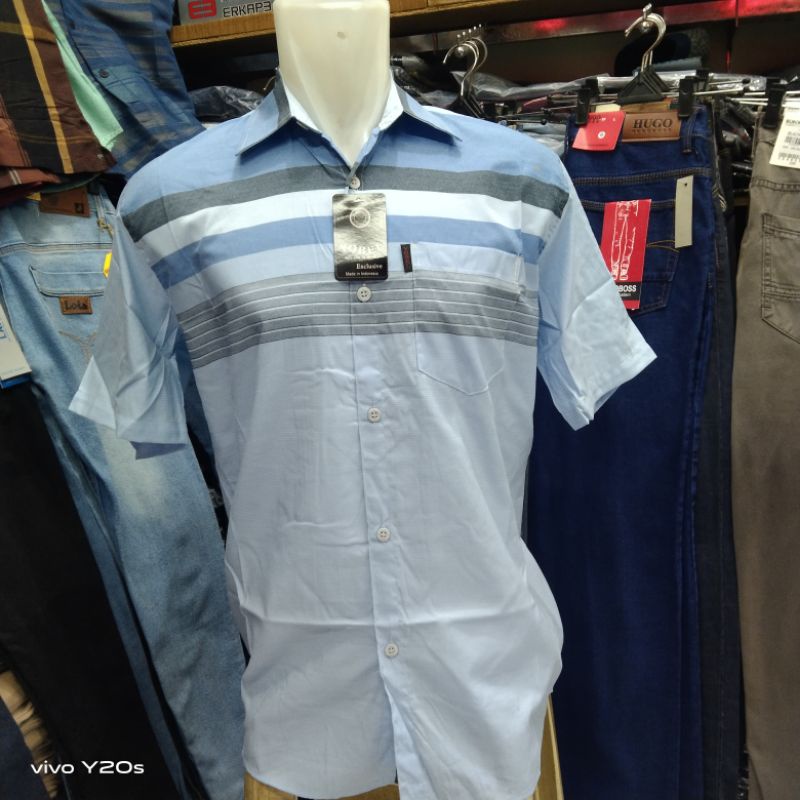 kemeja pendek Yobel pria  jumbo/kemeja pria santai bahan polynosic
