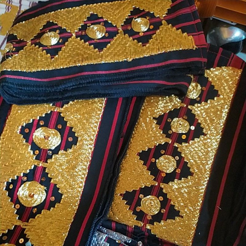 Bisban / Selendang Tapis Lampung Motif Abung Murah-Koin Hitam