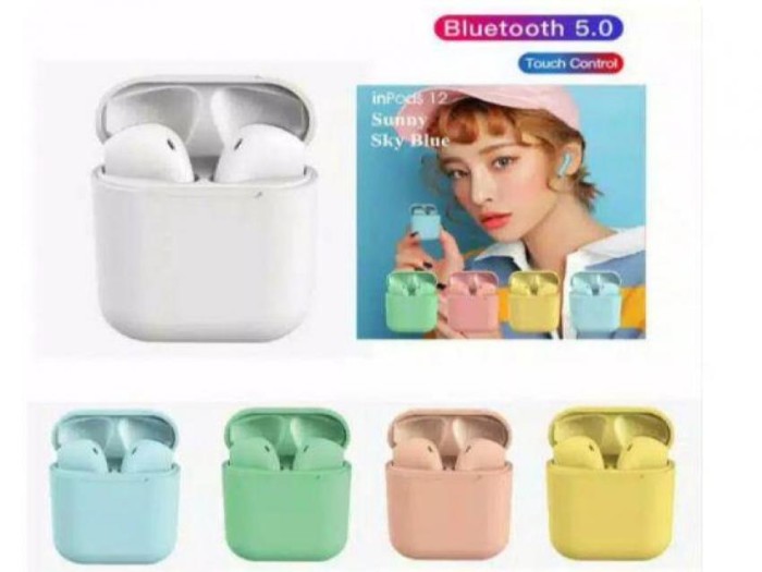 Headset Bluetooth inpods i12 macaron - Headset bluetooth i12 warna