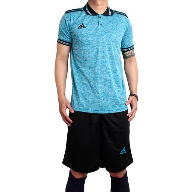 Baju Jersey Futsal Import Drifit Climacool Kostum Setelan Futsal Kerah Foggy Biru Grosir Termurah