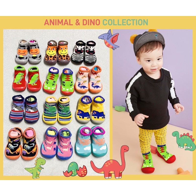 CarterLove Skidder Dino Boy Girl | Prewalker Skidder Sepatu Kaoskaki Skidder