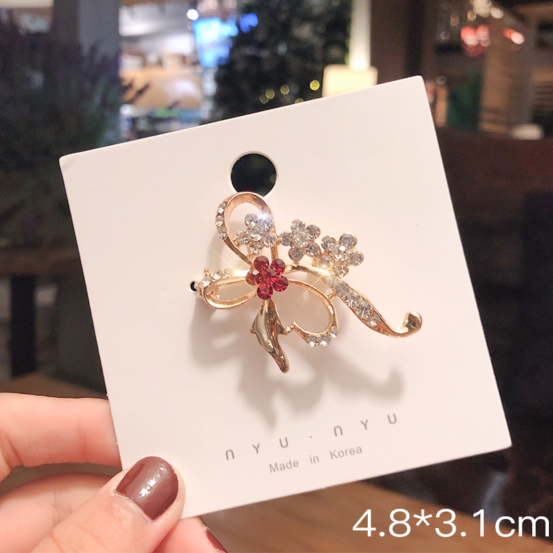 Pink Empress Lucu Korea Mutiara Bros Kepribadian Wanita High-end Korsase Pakaian Tetap Pin Aksesoris Hadiah-48#