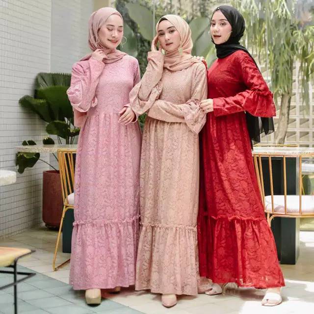 Aura gamis brukat / Gamis Dress Full Brukat