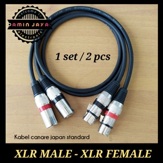 Satu set/satu pasang kabel xlr male to female