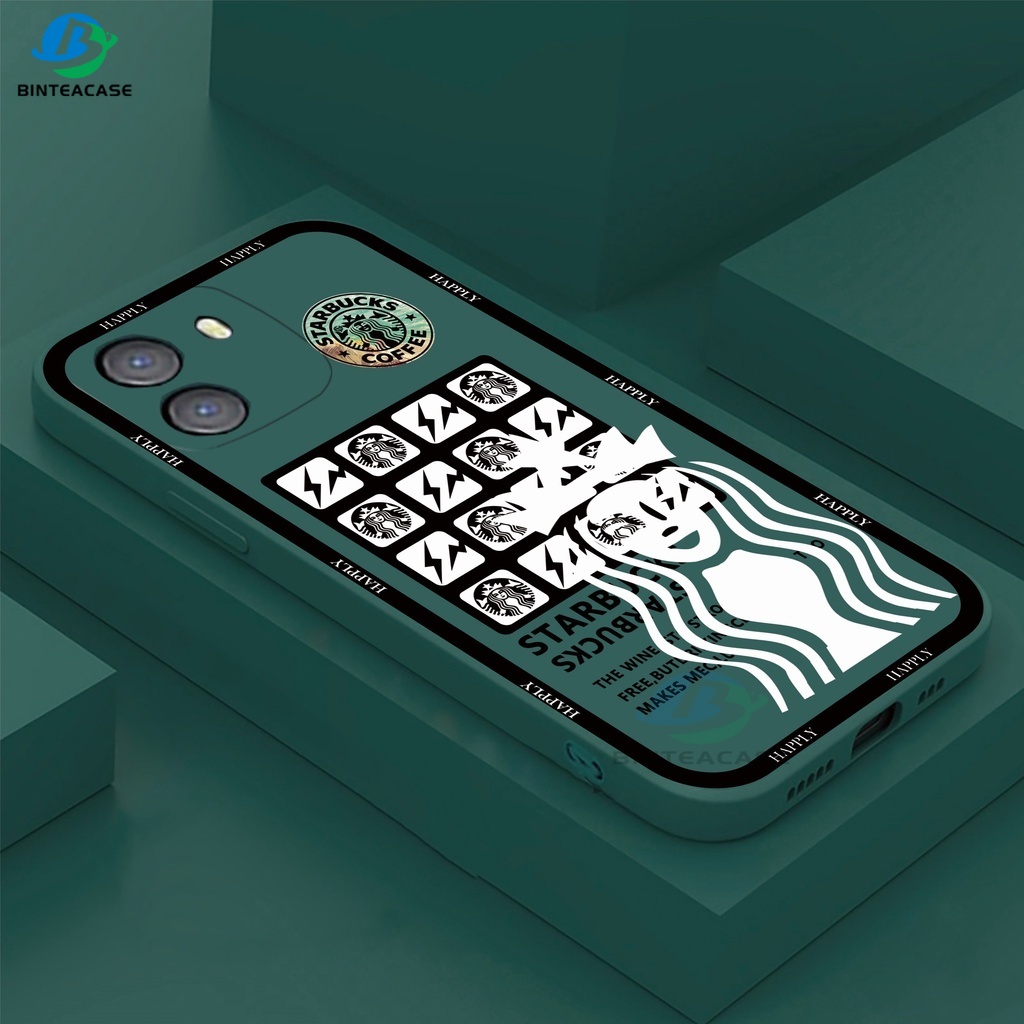 Oppo A17 A77S A57 2022 A55 A95 A15 A16 A16K A54 A53 A12 A5S A7 A3S A11k A31 A52 A92 A94 A93 F9 A1K Reno 7 6 5F 4F Fashion Square Dewi Kopi Silikon Phone Case Binteacase