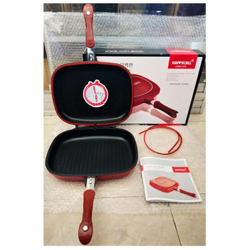 (PROMO) DOUBLE PAN HAPPY CALL JUMBO 32CM / ALAT PEMANGGANG ANTI LENGKET / DOUBLE PAN / TEFLON HAPPY CALL