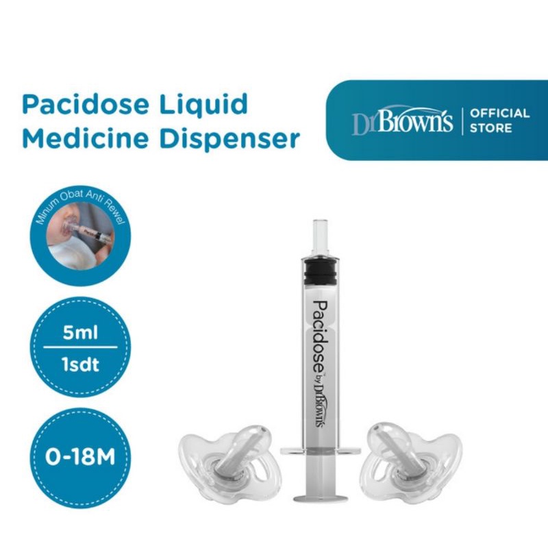 Dr.Brown's Pacidose Liquid Medicine Dispenser - Combo Pack Pacifier/Pipet Obat Bayi