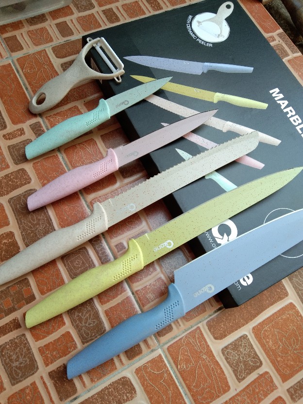 Pisau Set Oxone Color Marble Knife Set Ox-608 N