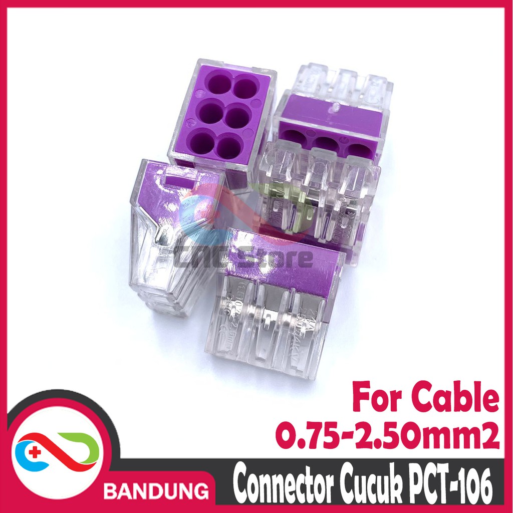 TERMINAL CUCUK 6 KABEL PCT 106 BUKAN WAGO 773 PUSH KONEKTOR TUSUK