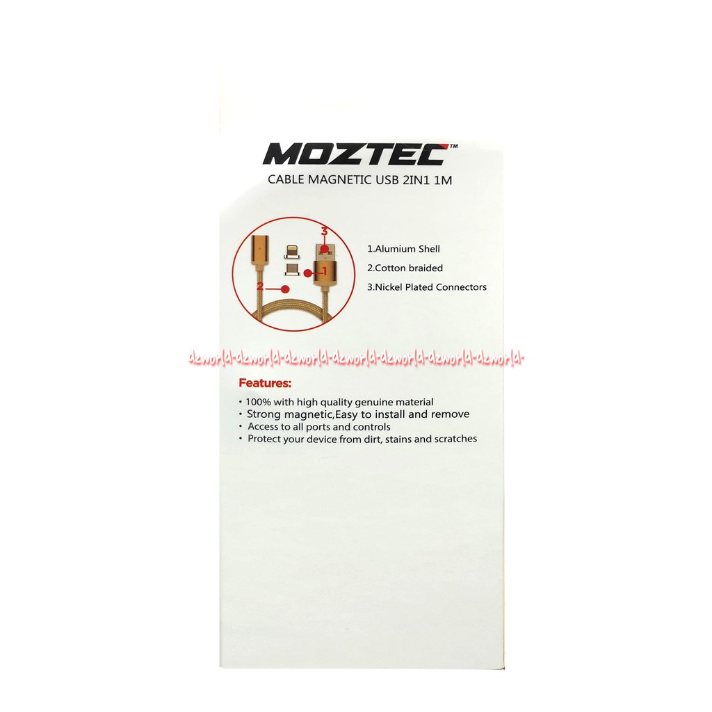 Moztec Cable Magnetic USB 2In1 1 Meter Kabel Data Magnet