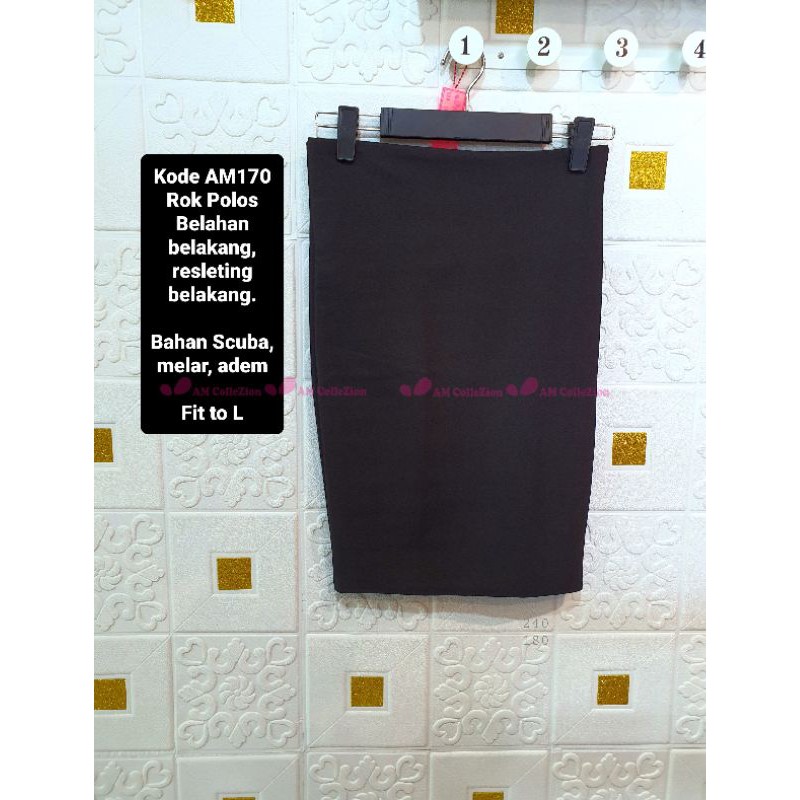 AM169 AM170 AM171 AM172 ROK SPAN SEPAN HITAM POLOS STRECH MELAR ROK KERJA