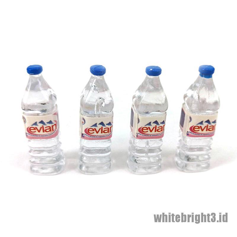 (white3) 4pcs / Set Mainan Miniatur Botol Minum Skala 1: 12 Untuk Dekorasi Rumah Boneka