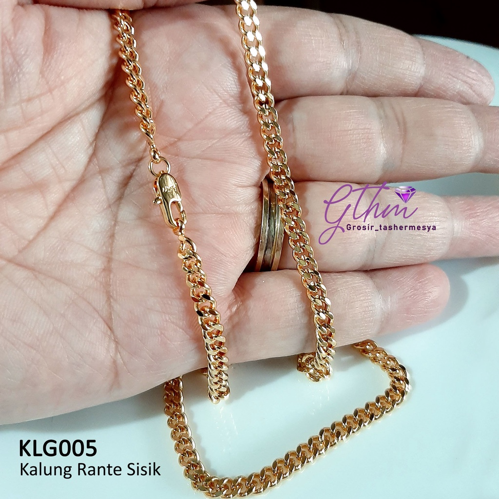 Kalung Rante Sisik Naga Polos Gold Plated Perhiasan Import Premium Anti Karat KLG005 GTHM