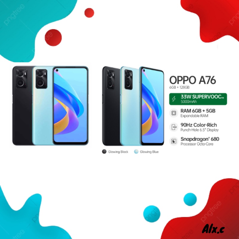 [Alx] HP OPPO A76 6GB/128GB Snapdragon 680, 5000mAh, Bokeh Camera