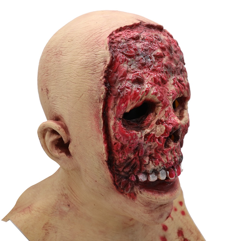 TOL-80 topeng latex full head wajah terkelupas zombie halloween mask prank pesta kostum