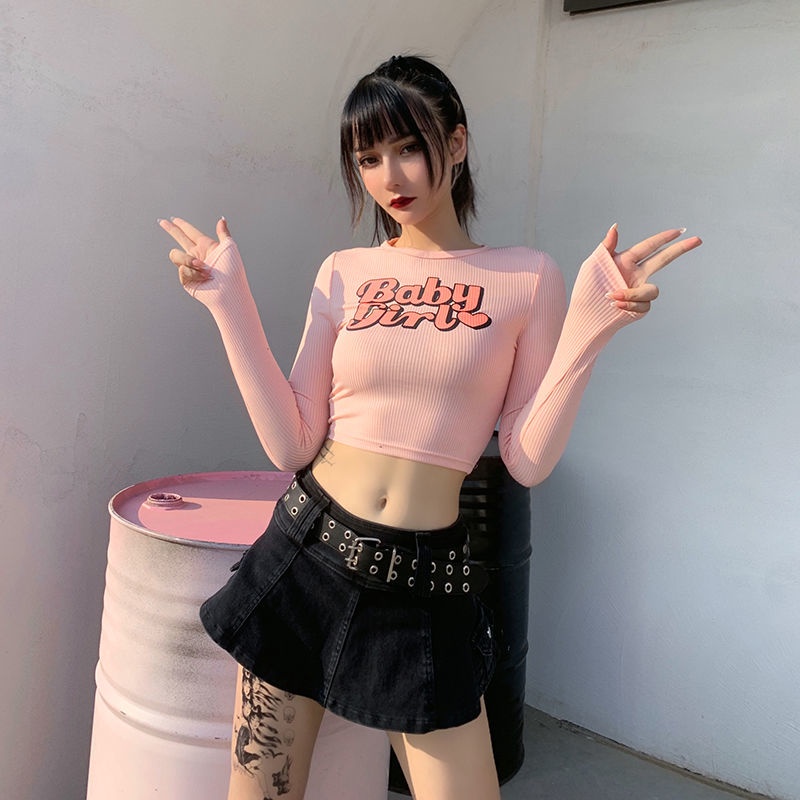 kaos oblong bayi perempuan impor pendek perempuan crop top 21042P