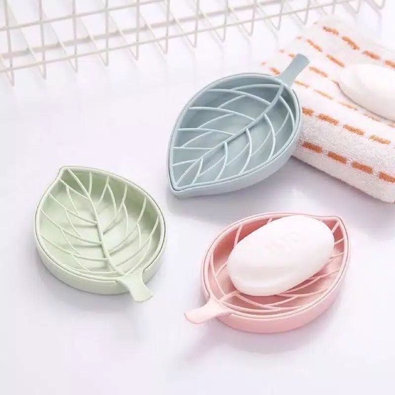 TSD032 Tempat Sabun Mandi Model Daun Leaf Bath Soap Container / Wadah Sabun Batangan Dekorasi Kamar Mandi