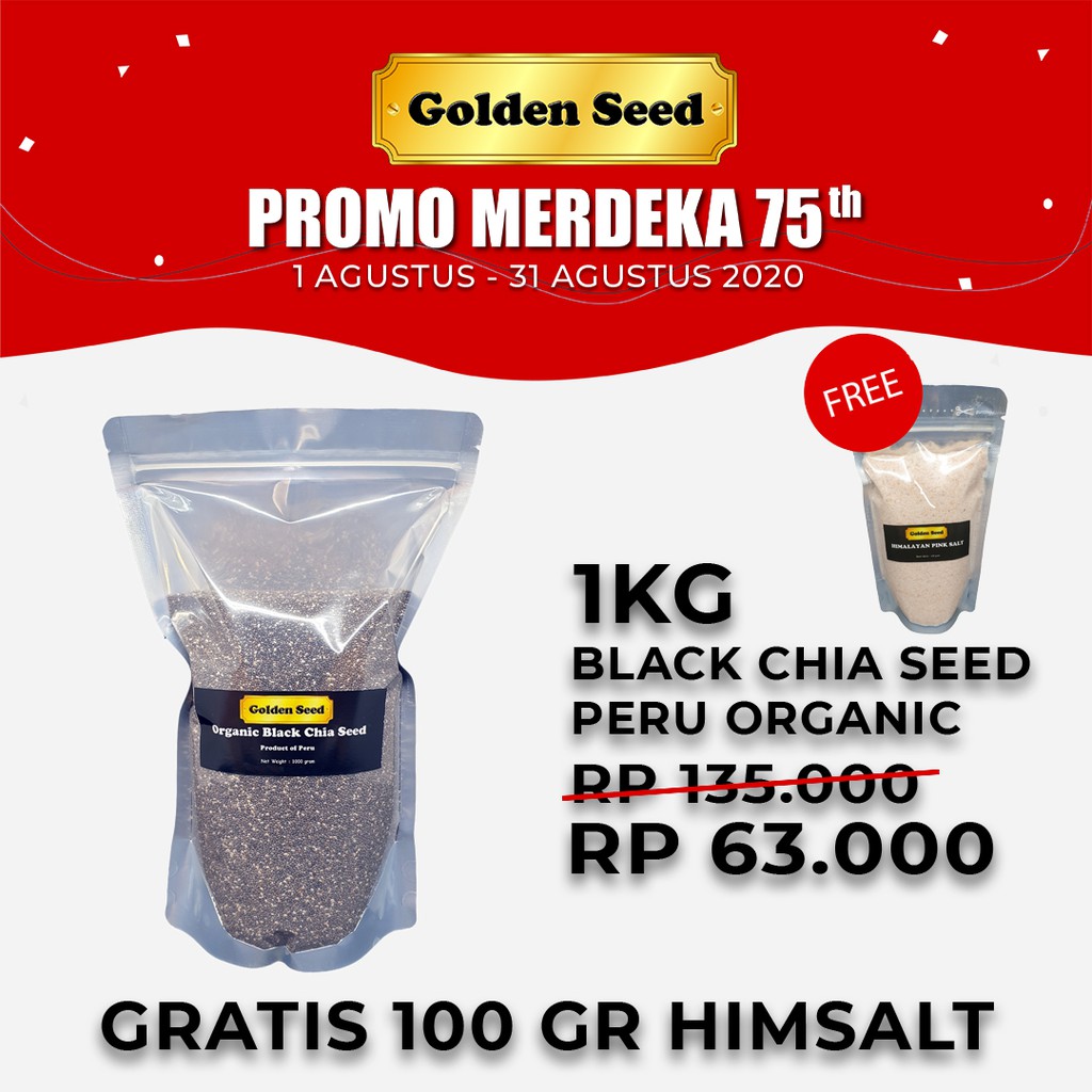  FREE 100 GR HIMSALT  BLACK CHIA SEED 1 KG PERU ORGANIC ...