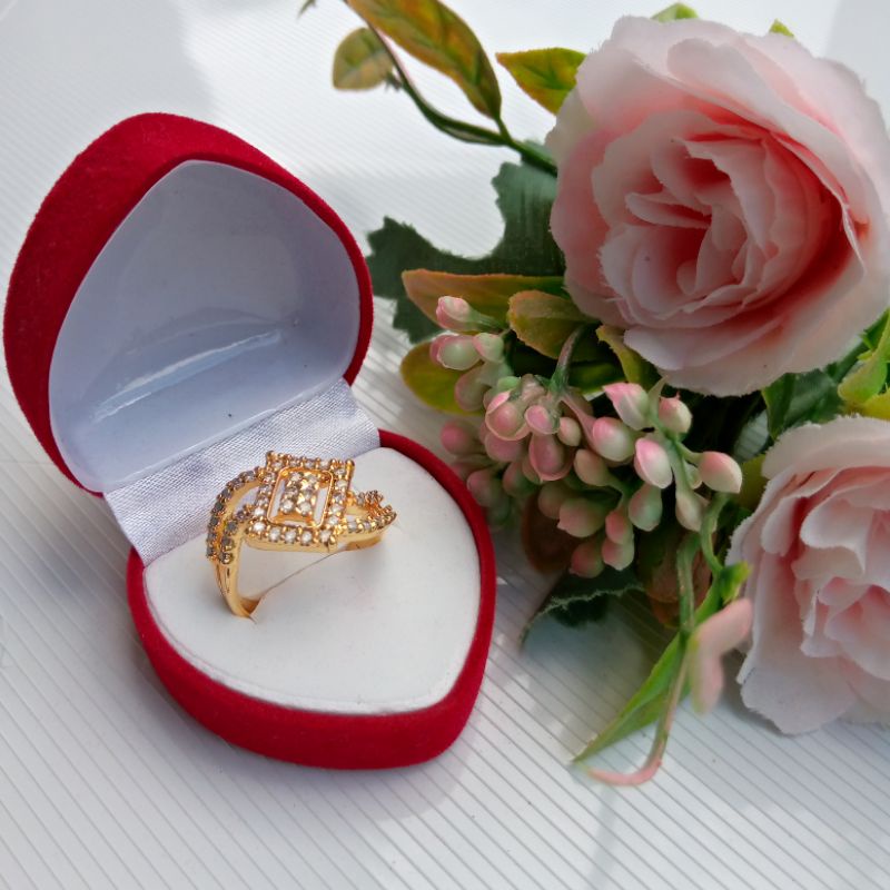 Cincin xuping cincin pesta pernikahan cincin 24 karat murah elegan cincin pernikahan tunangan