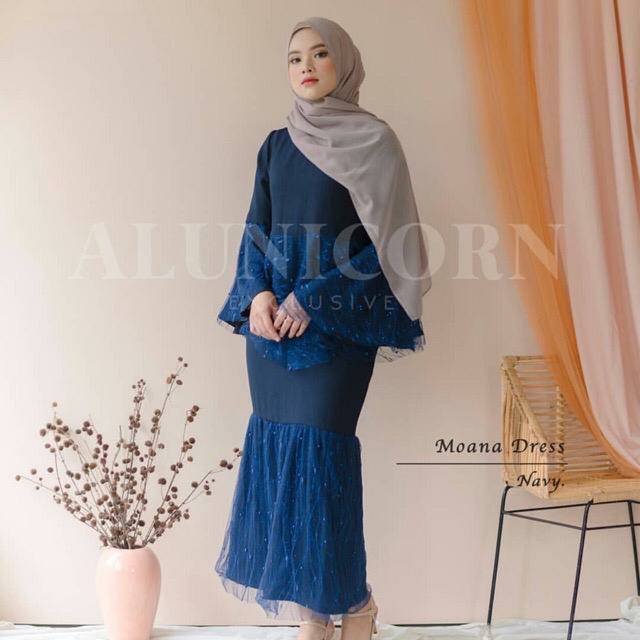 Moana Dress Navy by Alunicorn | Moana Dress Alunicorn.id Navy | Baju Kondangan Lebaran