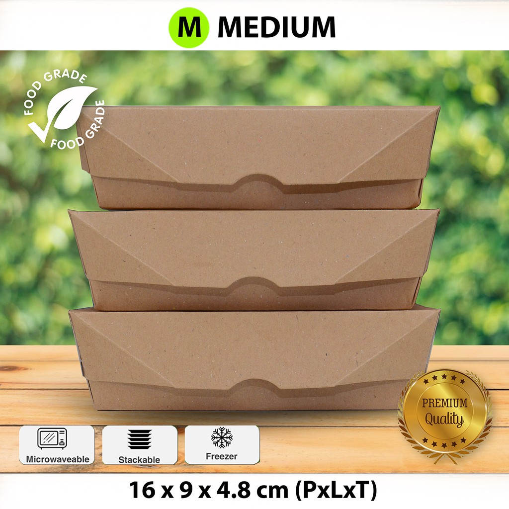Lunch Box Kraft Coklat M (50pc) | Shopee Indonesia