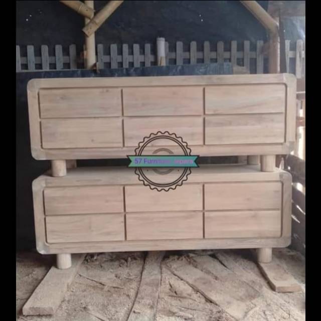 Meja Tv/Buffet Tv Minimalis/Rak Meja Tv Retro Jati Mentahan