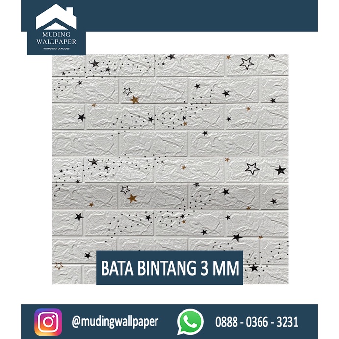 Wallpaper Bata Putih 3D Foam 77 x 70 cm-Bata Bintang 4 MM