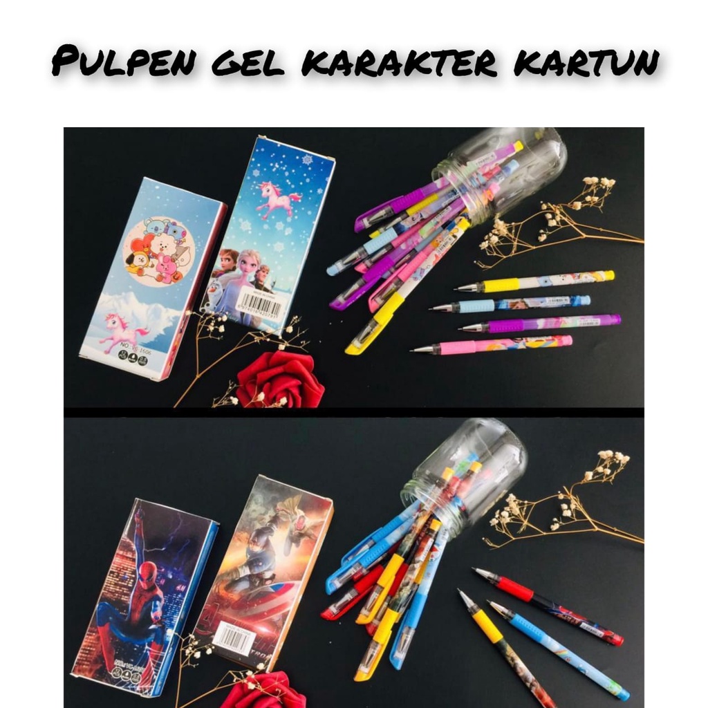 

VANCO PULPEN GEL / GEL PEN VC1607 & VC1606 0.5MM KARAKTER KARTUN ISI 12 MURAH