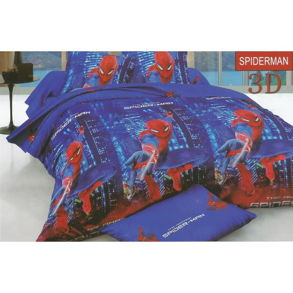 sarung kasur busa | sprei resleting karakter motif spiderman untuk anak cowok