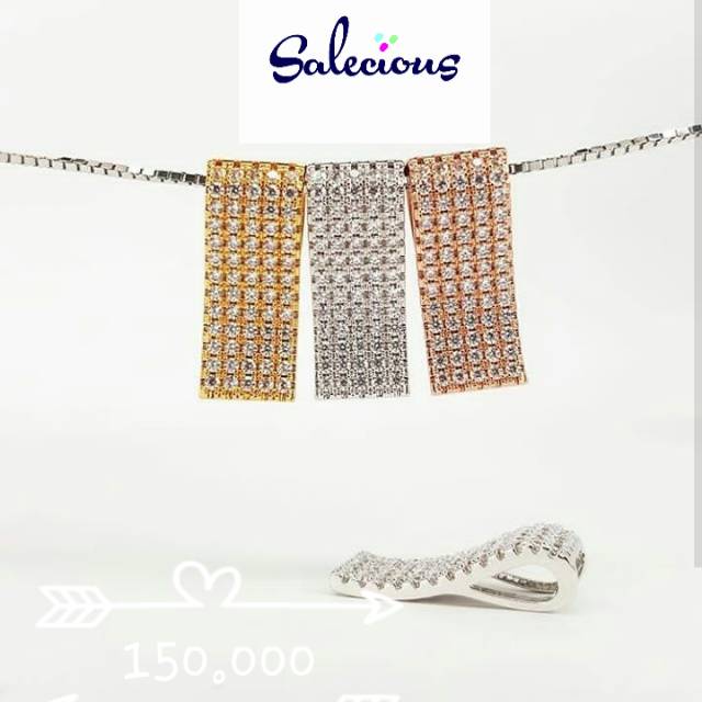 Liontin kalung lapis emas zircon italy asli