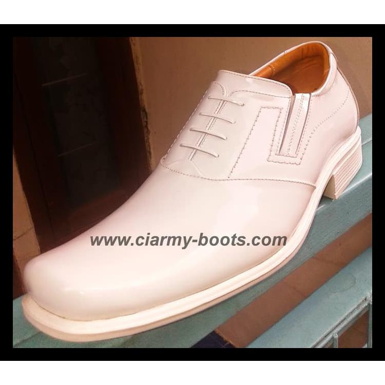 Terbaru Sepatu Pantofel Kulit Putih |Pdh | Pdl | Ciarmy C-050P Terlaris 