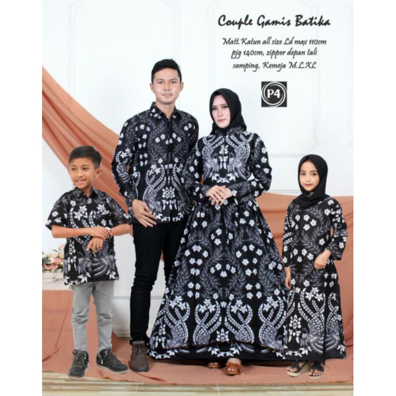 Batik Couple keluarga sania ruffle ori ndoro jowi dnt manuk tarung putih Termurah