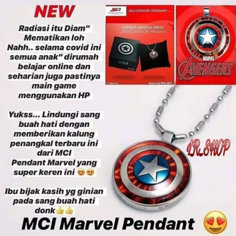 Kalung MCI✓pendant MCI✓kalung MARVEL✓kalung IRON MAN✓kalung kesehatan MCI