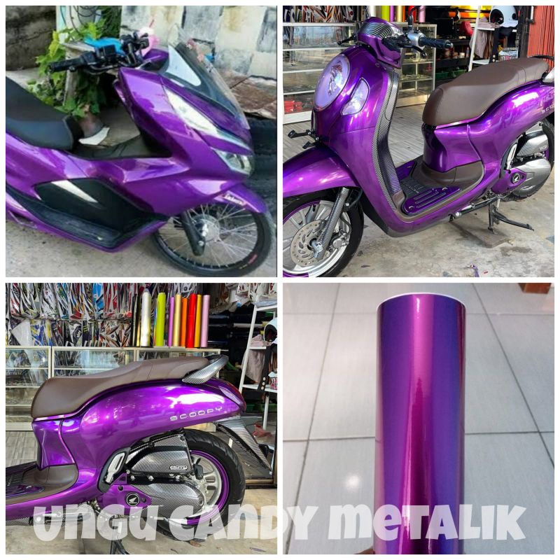 Stiker Skotlet ungu Candy meralik Skotlet motor ungu