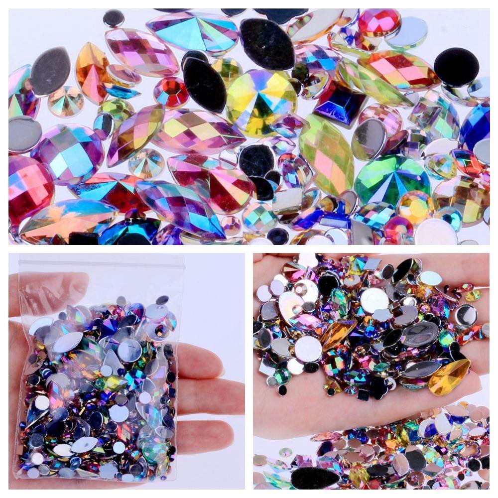 AUGUSTINA Agustina Nail Art AB Acrylic Permata Flatback Kristal Bening Non Hotfix Rhinestones