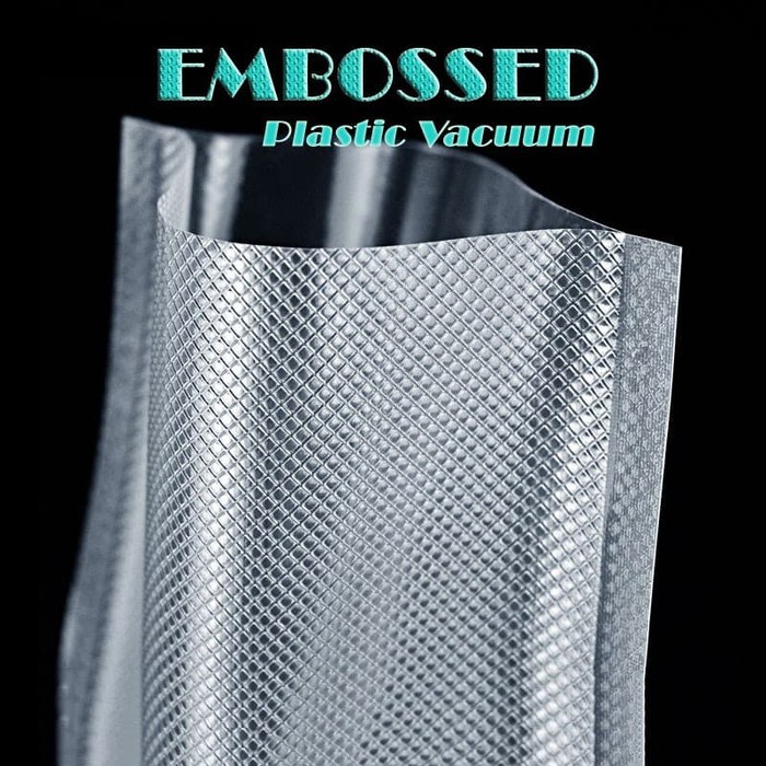 Terbaru PLASTIK VAKUM VACUM VACUUM BAG MAKANAN EMBOSS EMBOS EMBOSSED / 1 PACK ISI 100 PCS TERMURAH T