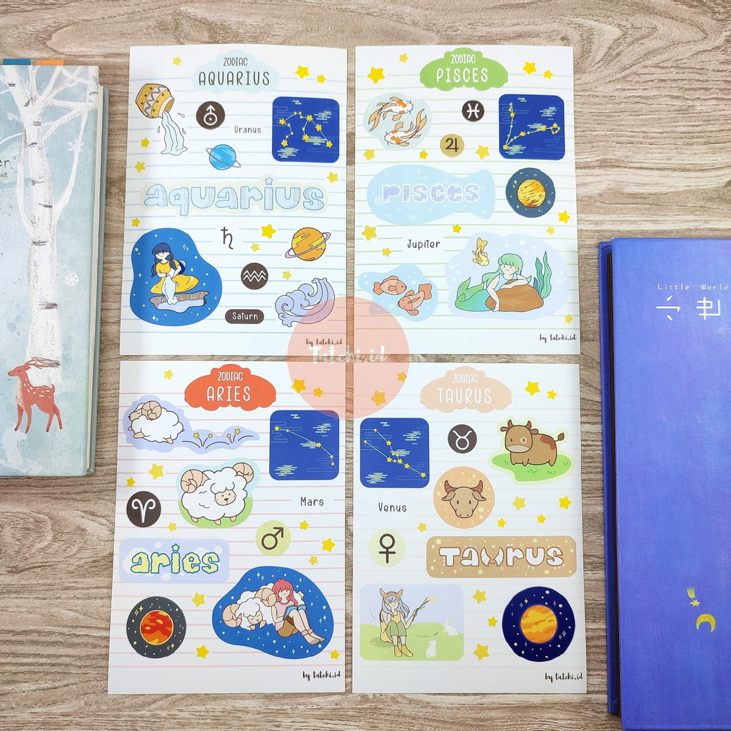 

[TATCHI.ID] Zodiac Series Sticker Sheet/ Stiker Seri Zodiak