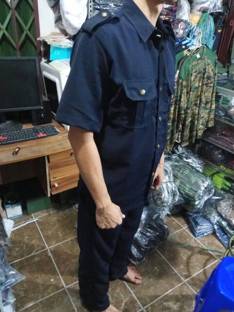 BAJU / STELAN SAFARI BIRU PENDEK