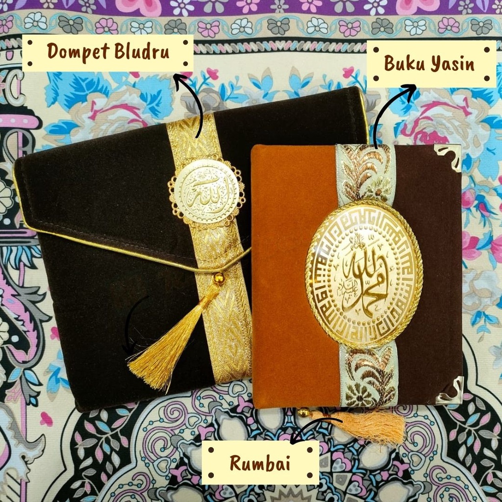 Paket Promo Buku Yasin & Tahlil isi 224 Cover Bludru Busa + Dompet