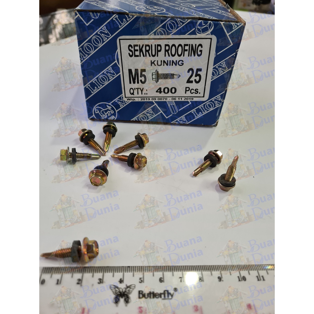 Skrup Baja Ringan LION 12x25 | Baut Roofing | Sekrup Baja Roofing