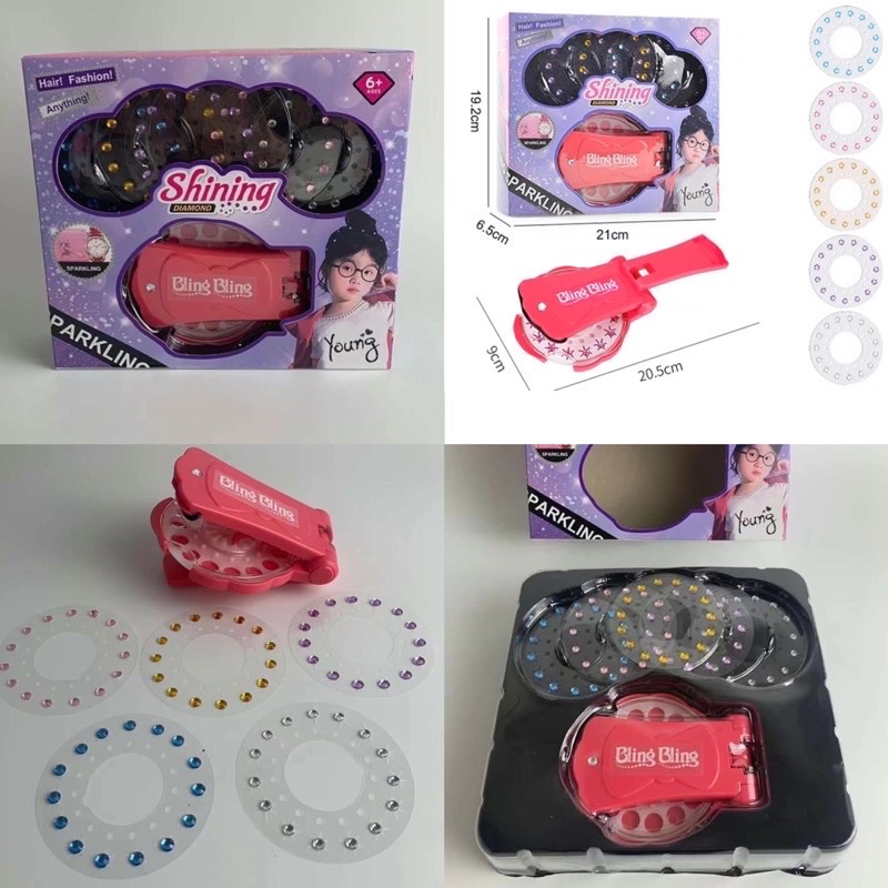 bling bling Diamond styler kit glam styling tools mainan perias rambut hair glam toys - kado anak - hadiah anak cewek - kado anak sekolah