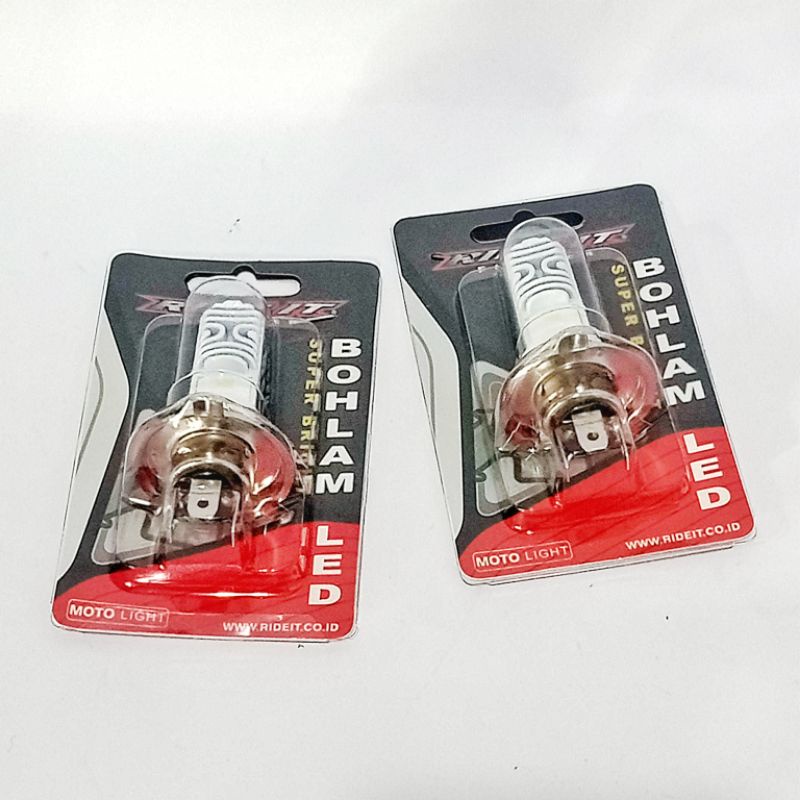 BOHLAM LAMPU LED DOP LED H4 SUPER BRIGHT 2 SISI 18 WATT RIDE IT