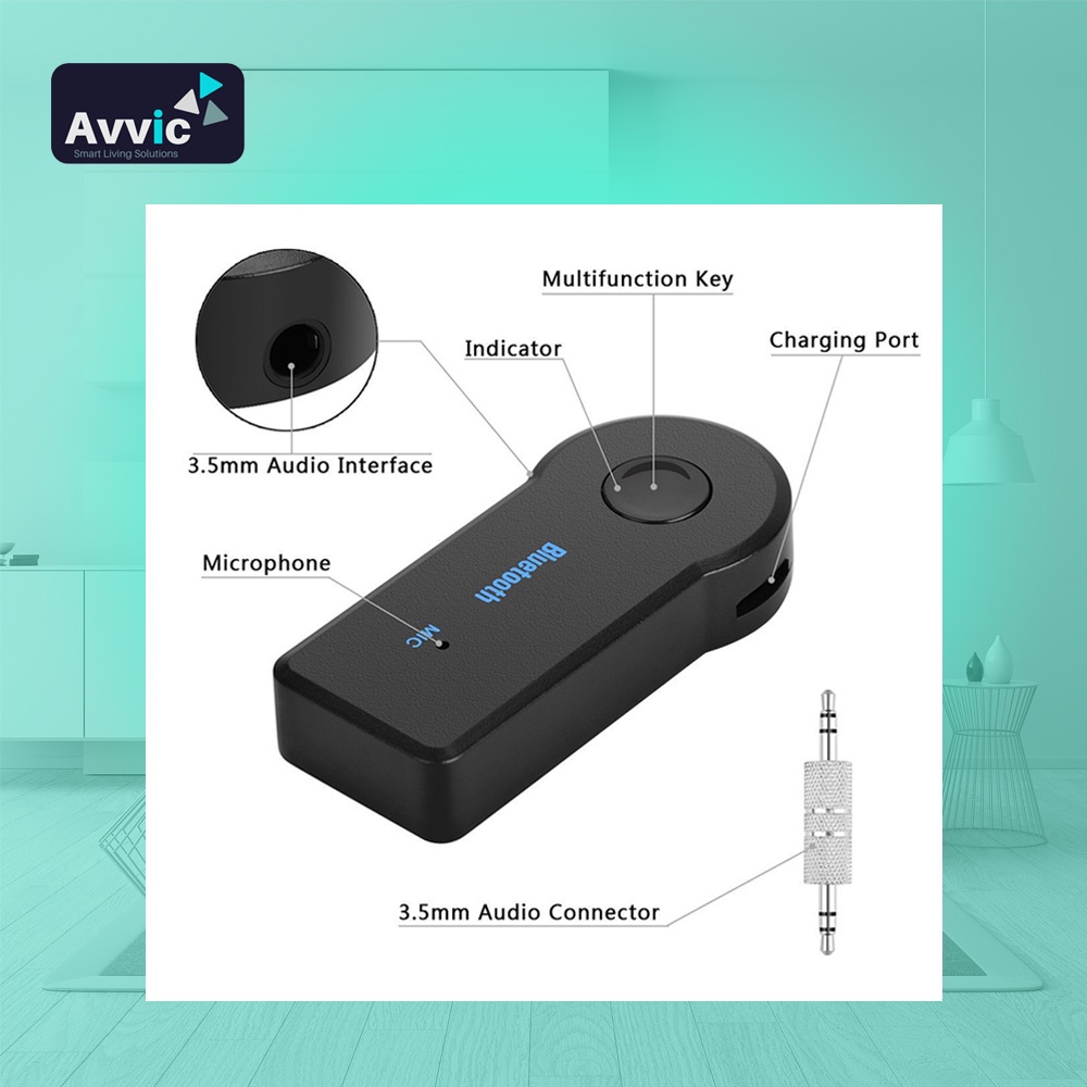 Car Bluetooth Adapter Audio Music Receiver Wireless Bluetooth Handsfree Audio Jack 3.5mm