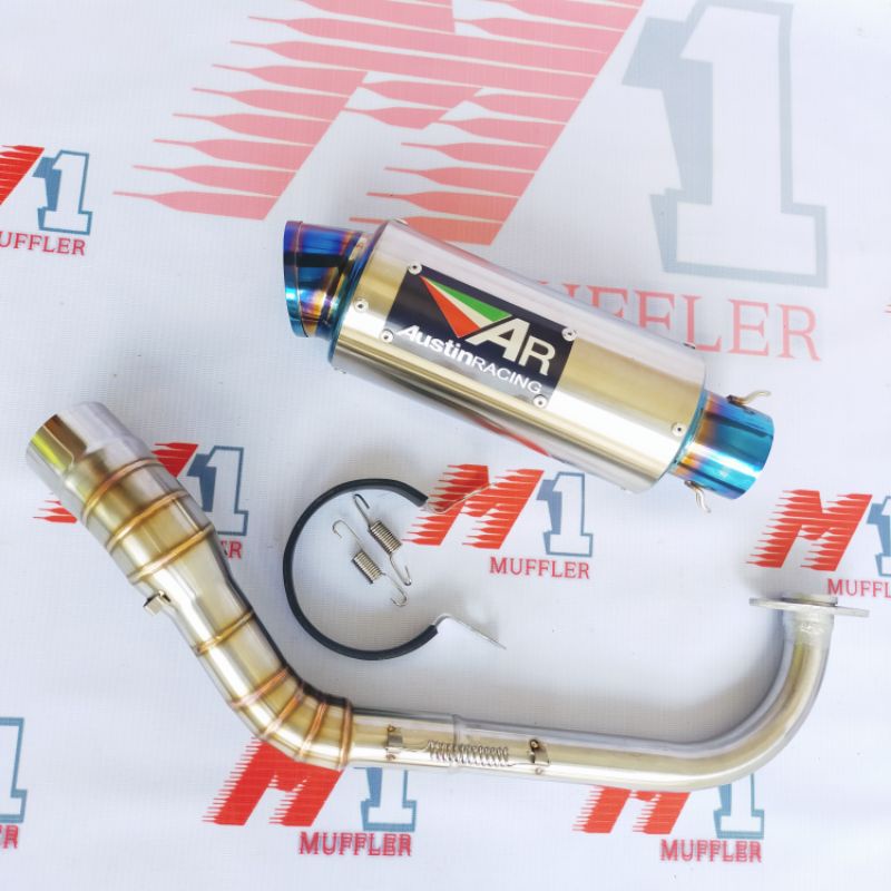 Knalpot Racing Nmax Aerox Pcx Vario Adv Lexi Scoopy Beat Mio Xmax Fullsystem Austin-Ujung Biru
