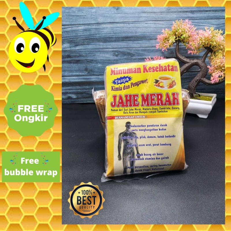

Minuman sachet serbuk/bubuk jahe merah mahkota dewa, gula aren, herbal