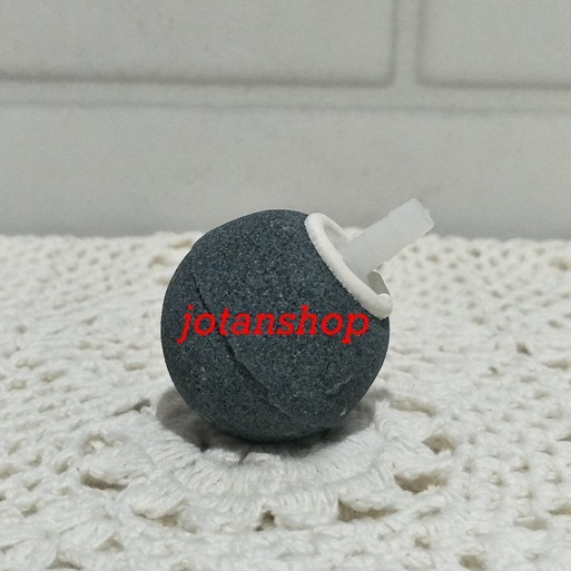 batu aerator BULAT BOLA BAKSO ABUABU 4CM abu abu 4 cm air stone airstone gelembung udara aquarium