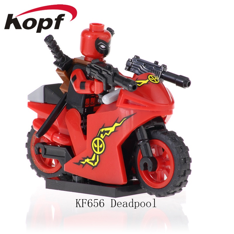 Marvel Mainan Balok Bangunsusun Mini Model Bentuk Deadpool Spider Man Untuk Anak