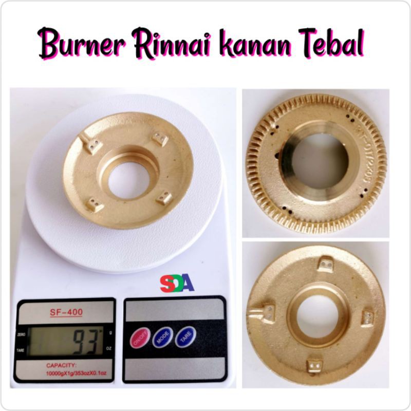 Burner Kuningan Kompor Rinnai Kanan Besar /Kiri Kecil Tebal