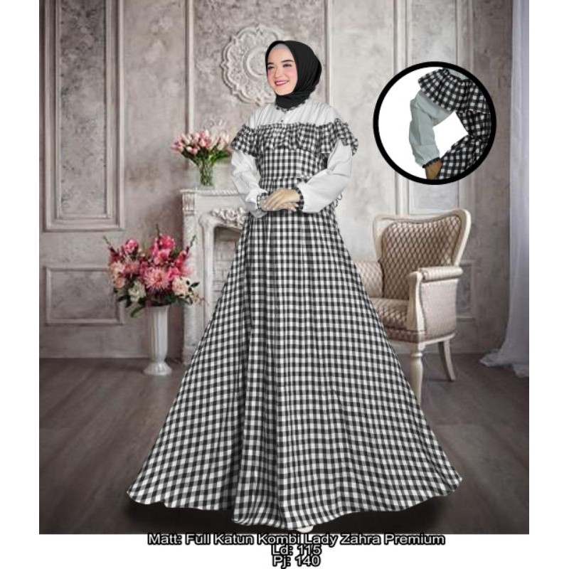 GAMIS LESTI KOTAK KOTAK  KATUN