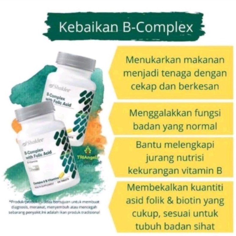 Jual Shaklee Vitamin B Complex With Folic Acid 120 Tablets Shopee